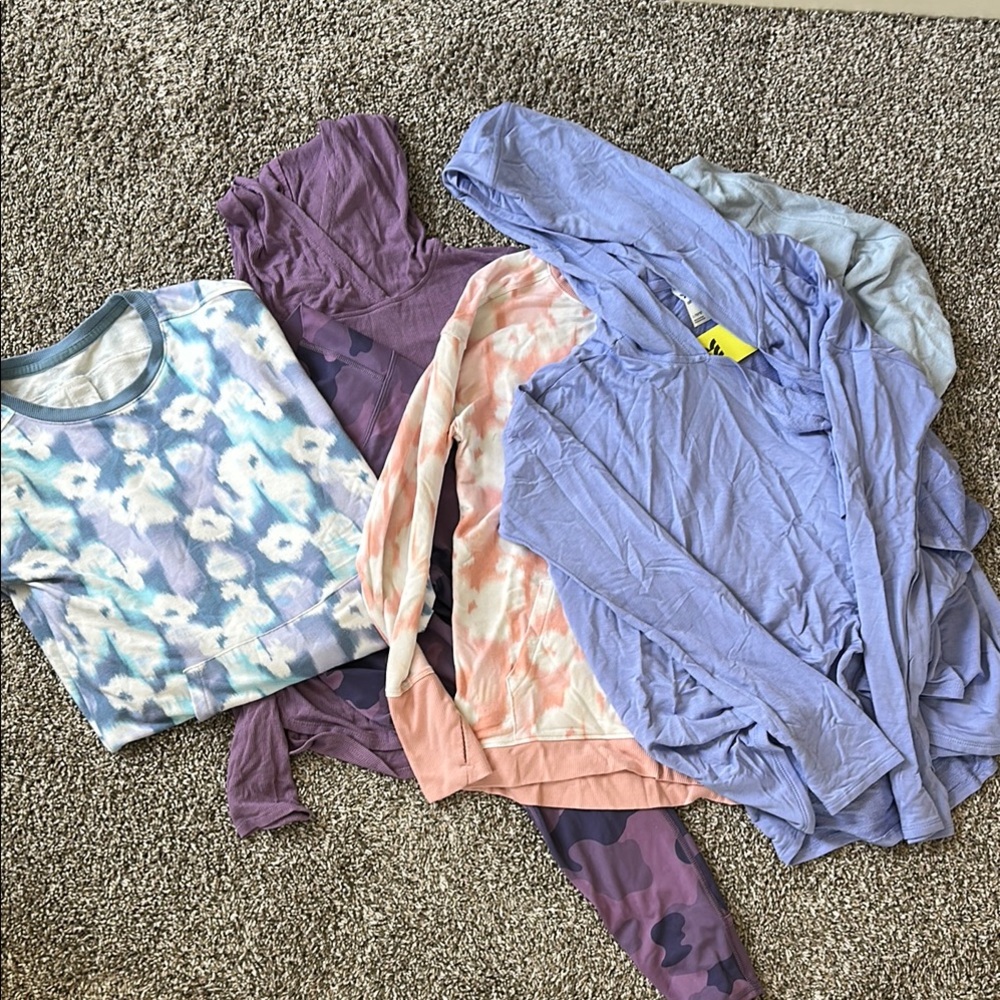 Kids Tie-Dye and Solid Color Tops Set
